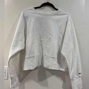 Nike Dri-FIT Sweatshirt Pullover Embossed Logo Cropped Top